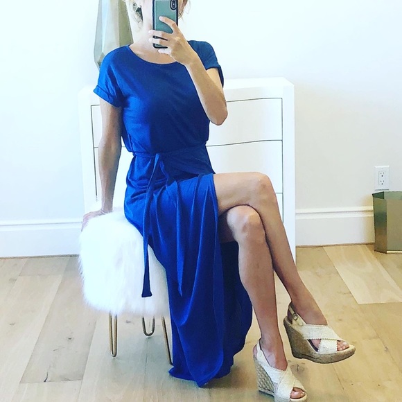 🟡 SALE! CÔTE D AZUR Blue Wrap Maxi Dress - Picture 11 of 11